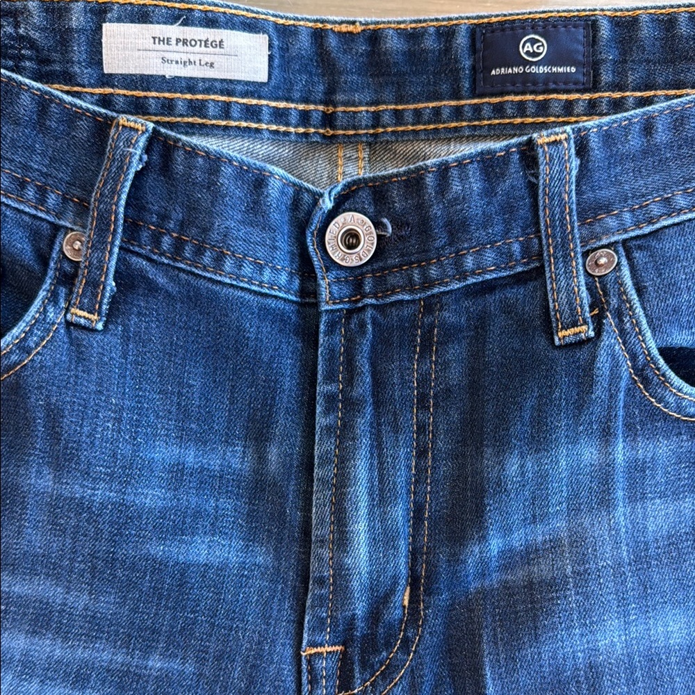 Ag Adriano Goldschmied Blue Straight Jeans Classic Style